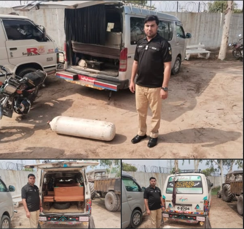 Crackdown in Mianwali Illegal LPG Cylinders Seized from Passenger Vehicles