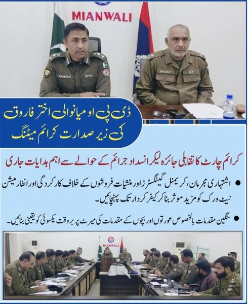 DPO Mianwali Presides Over Crime Meeting