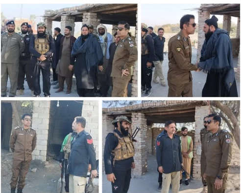 DPO Mianwali Visits Dera Tang Checkpost of KP Police