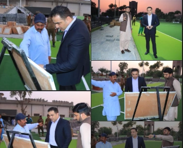 Deputy Commissioner Asad Abbas Magsi Visits Under-Construction State-of-the-Art Tariq Niazi Hockey Stadium in Mianwali