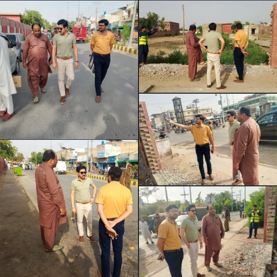 Deputy Commissioner Khalid Javed Goraiya Visits Gulberg Chowk Mianwali Along with Deputy Director Development Shoaib Raza Khan and Municipal Committee CEO Malik Sajid