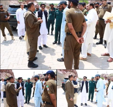 Mianwali DC Khalid Javed Goraya and DPO Capt (R) Rai Muhammad Ajmal Review Administrative and Security Arrangements for Chehlum Procession in Kalabagh.