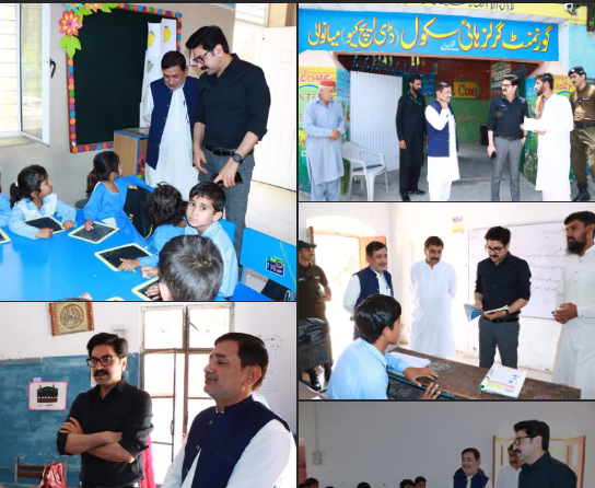 Mianwali Deputy Commissioner Khalid Javed Goraya Visits Government Boys High School and Government Girls High School DHQ Inspects Classrooms