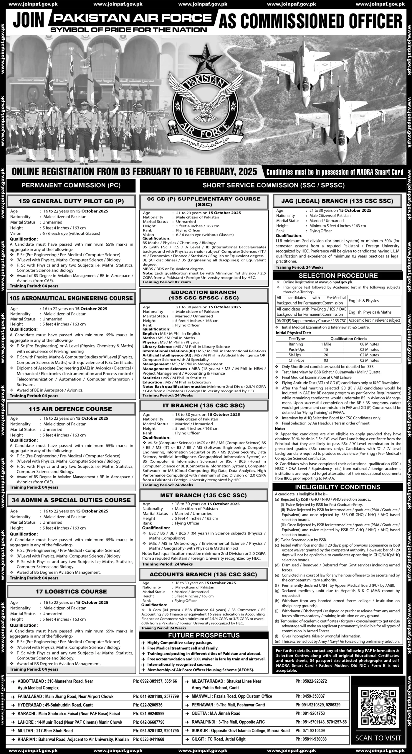 PAF Commissioned officer jobs